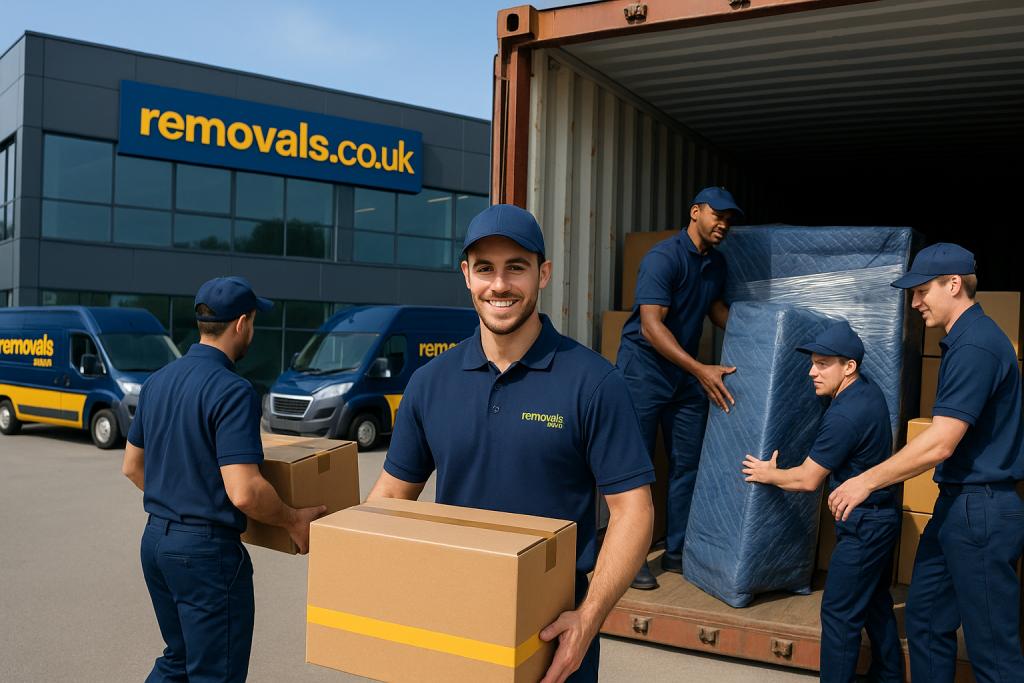 Removals.co.uk international removals team loading a household move into a van