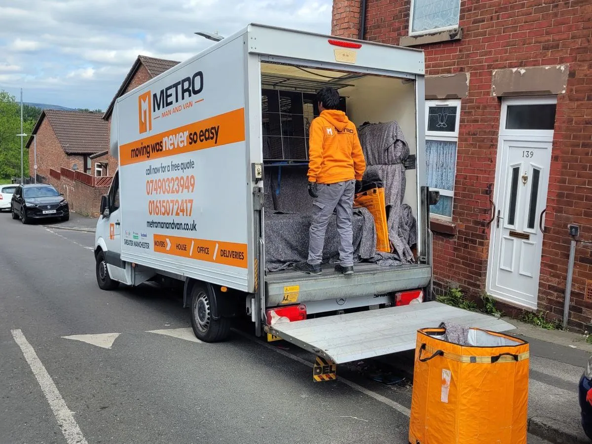 Removals truck unloading